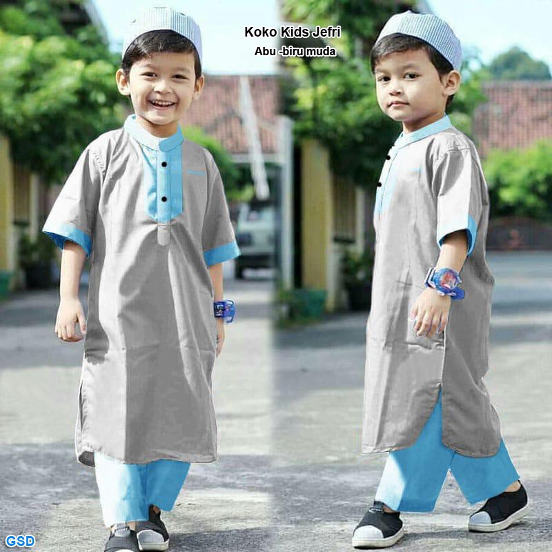 Koko kids jefri setelan koko muslim anak laki baju koko 