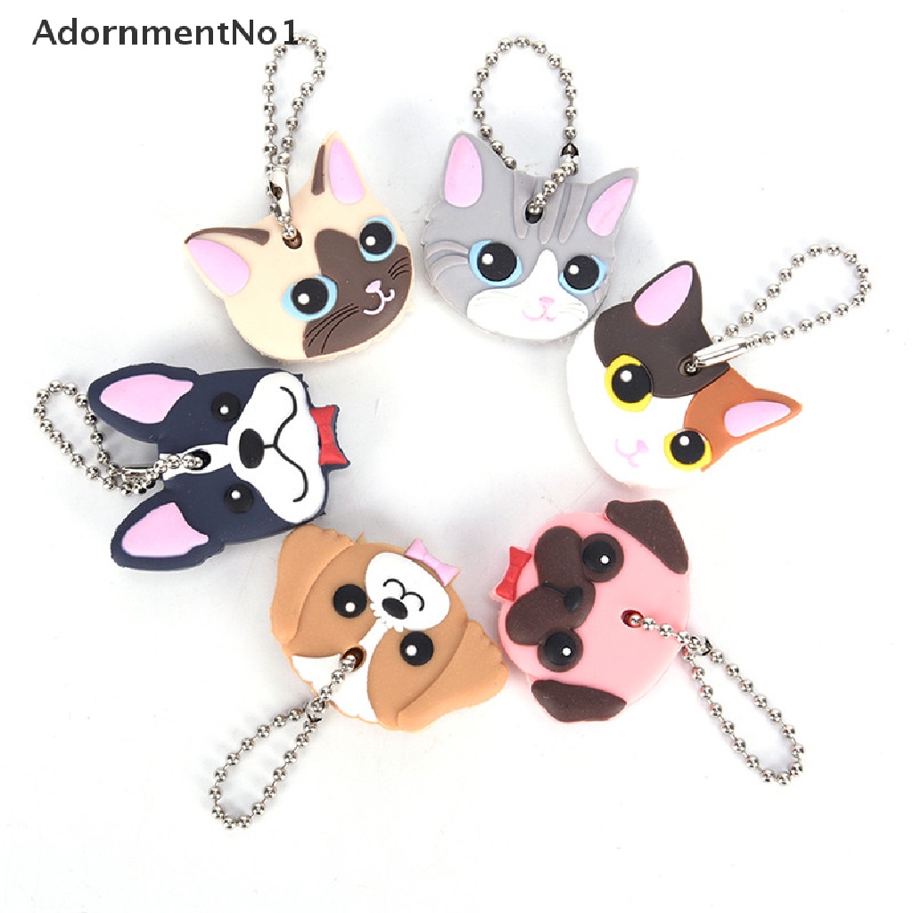 (AdornmentNo1) Gantungan Kunci Bentuk Anjing / Kucing / Kelinci Bahan Silikon PVC