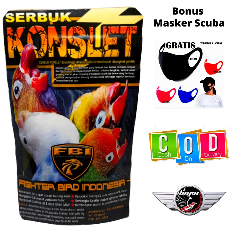 Pakan burung love bird SERBUK KONSLET atau pakan burung lovebird, pakan lovebird | Pakan konslet