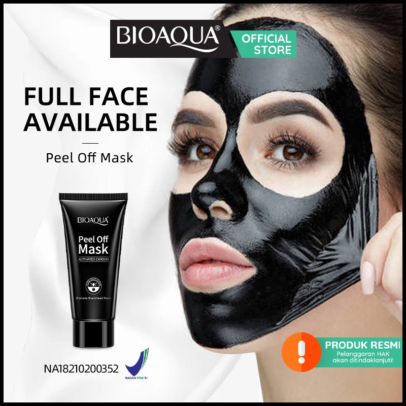 BISA COD - BIOAQUA - HANASUI  PEEL OF MASK CHARCOAL ANTI-BLACKHEAD - MASKER KOMEDO AMPUH DAN MURAH