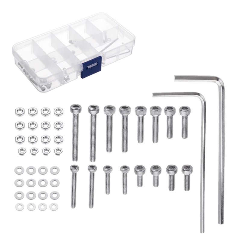 Btsg 50pcs / Set Baut M2.5 Universal Bahan Stainless Steel Dengan Case