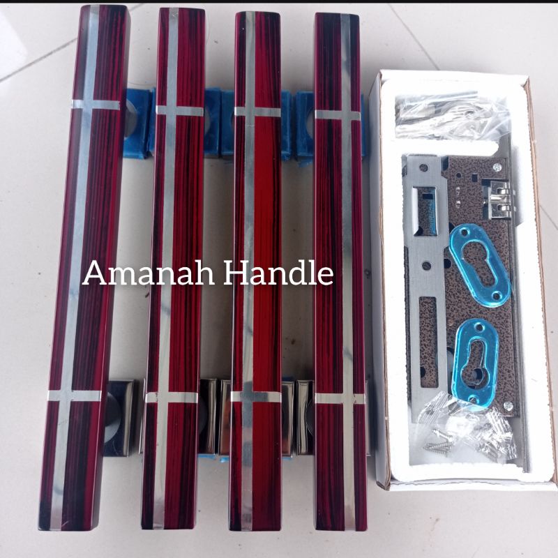 { 1 SET } Tarikan pegangan pintu rumah minimalis - handle gagang pintu rumah merah marun 45cm