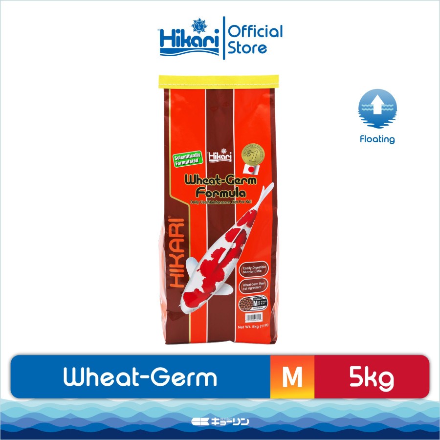 Hikari Wheat Germ M Medium 5kg 5 kg Makanan Pakan Pelet Ikan Koi Koki