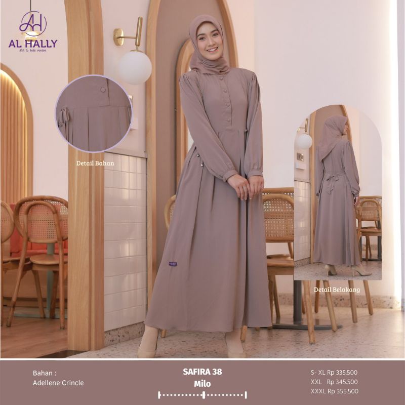 (COD) Terbaru gamis wanita Muslim AL HALLY SAFIRA 38 ll dress basic elegant busui Terlaris ORI