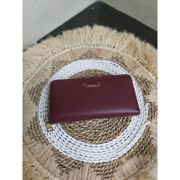 Dompet 1 Resleting Bahan Kulit Jeruk