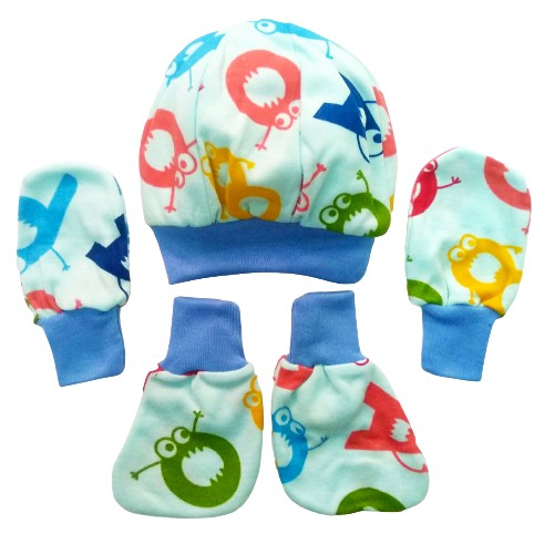 2 SET / 2 TOPI BAYI 2 PASANG SARUNG TANGAN BAYI DAN SARUNG KAKI / KAUS KAKI BAYI / TOPI BAYI MOTIF