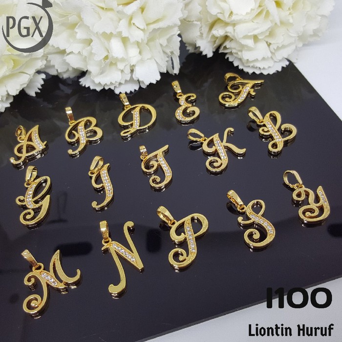 I100 Liontin Huruf / Inisial Nama Perhiasan Xuping Lapis Emas Berlian