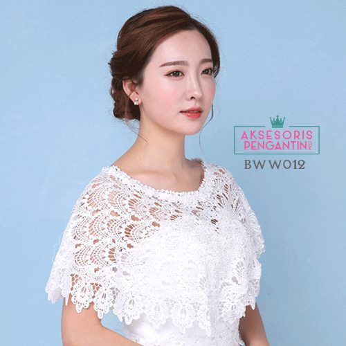 [BISA COD] BOLERO PESTA BROKAT KOREA AKSESORIS PENGANTIN LACE BWW012