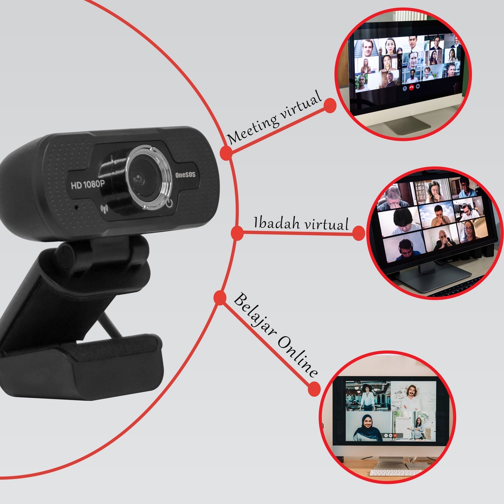 Onesos Webcam FHD 1080p HD 720p Autofocus Web Camera Cam PC Laptop Desktop Include Mic