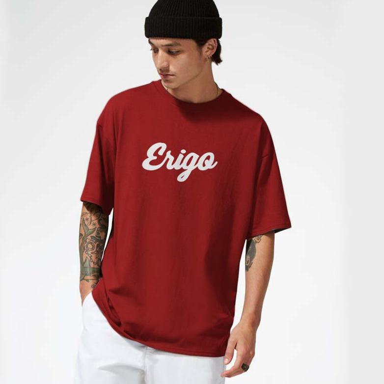 Q Kaos Distro Pria Wanita Keren Sablon Polyflex Bahan Premium Motif Kata Kata dan Gambar ERIGO