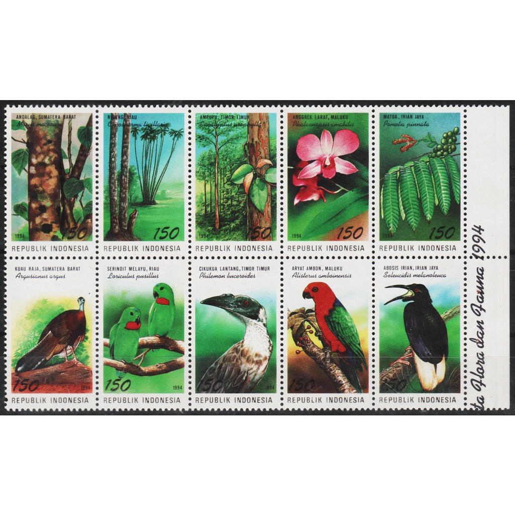 

Perangko Filateli 12016 Indonesia MNH 10v 05.11.1994LOve Flora and Fauna