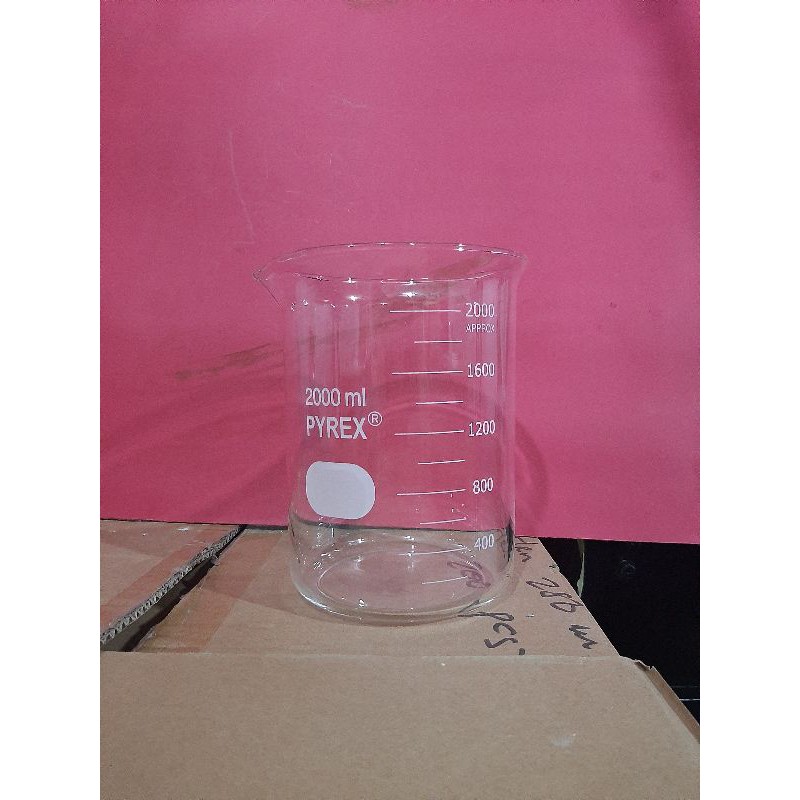 Beaker glass PYREX gelas kimia 2000 ml