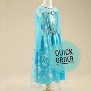  Baju  Elsa Frozen  Princess Elsa Biru Dress Anak Perempuan 