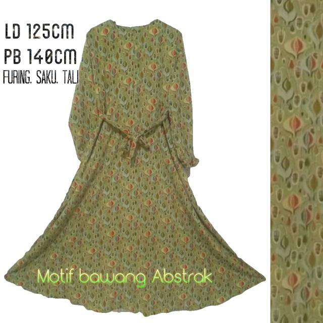 Gamis Jumbo XXL Motif Abstrak Monalisa Wolfis L3 plus Furing