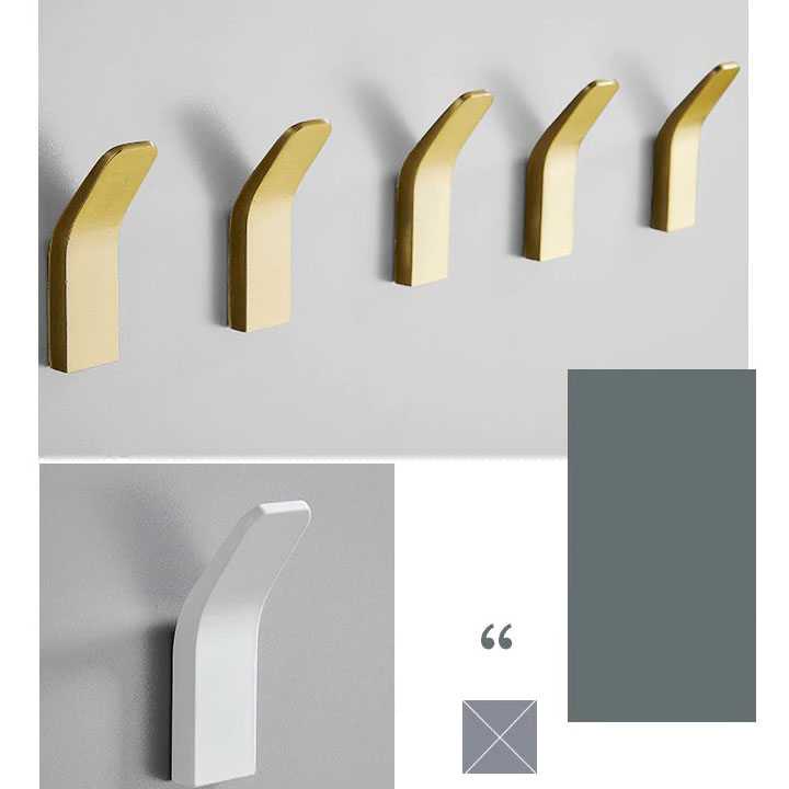 Gantungan Dinding Bathroom Wall Hook Hanger Aluminium / Gantungan Baju Dinding Kamar Mandi Dapur Stainless Tempel Kuat Aesthetic Karakter / Gantungan Kunci Mobil Motor Tas Tempel Tembok Hook Kokoh / Cantolan Tempelan Dinding Baju / Hook Tempel Dinding