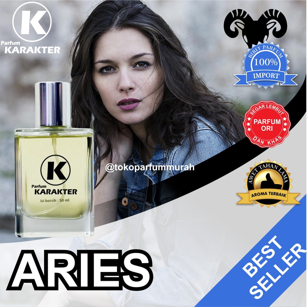 Bisa Cod | Parfum Cewek Zodiak Aries  Bibit Parfum Import Wangi &amp; Tahan Lama  Kemasan 50ml