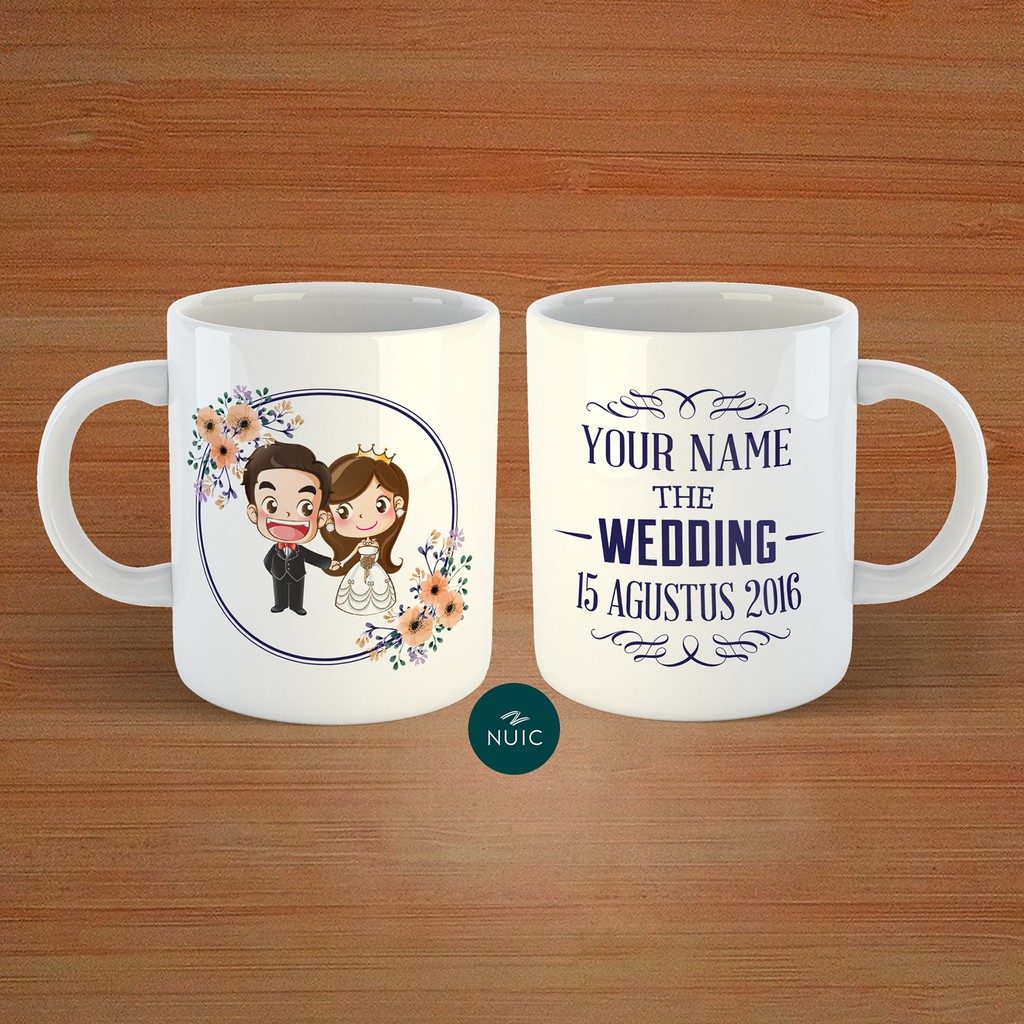 Cetak Gelas Mug Custom Souvenir Pernikahan