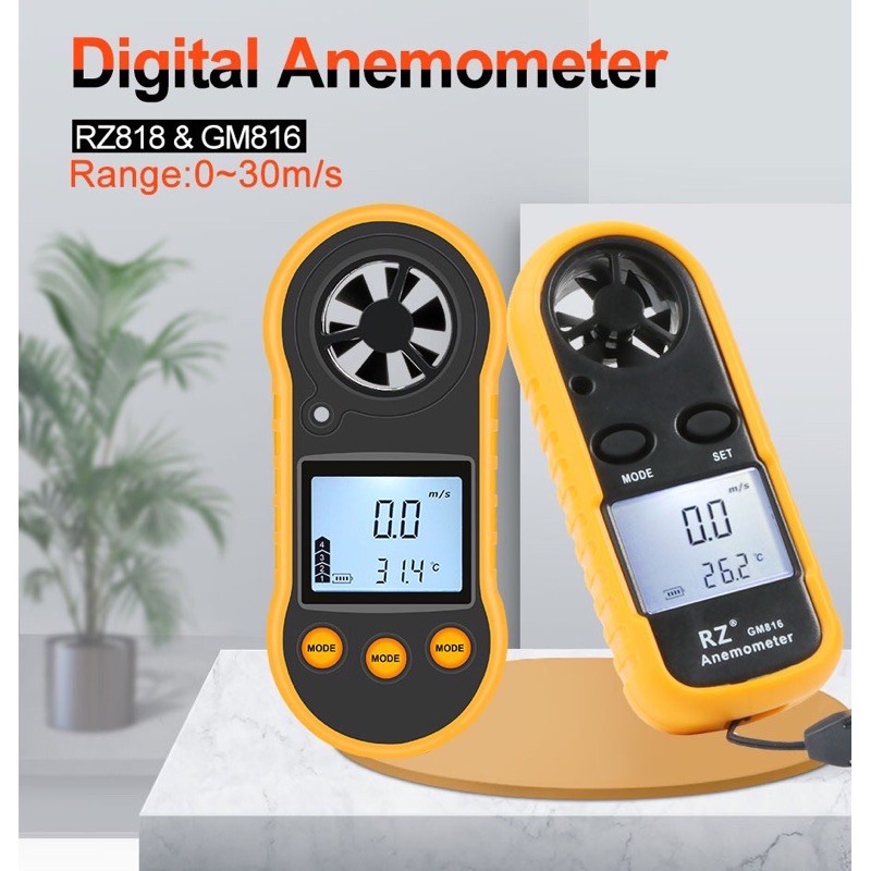 Digital Wind Anemometer GM816 Pengukur Kecepatan Angin GM 816 Tester Velocity Benetech Anemo Meter