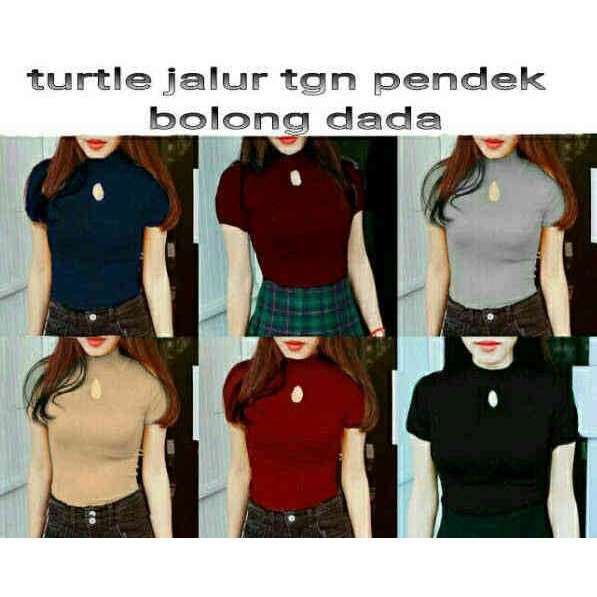 [turtle pdk bolong RO] blouse wanita katun rajut var color