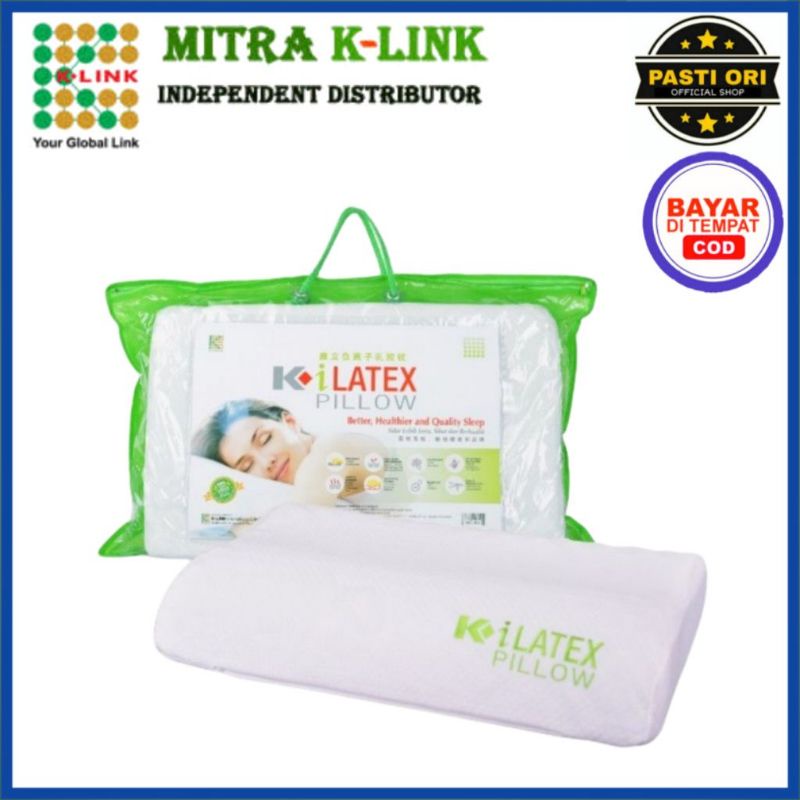 K-I LATEX PILLOW 100% ORIGINAL K-LINK BANTAL K I LATEX TERAPI KESEHATAN MENINGKATKAN KUALITAS TIDUR