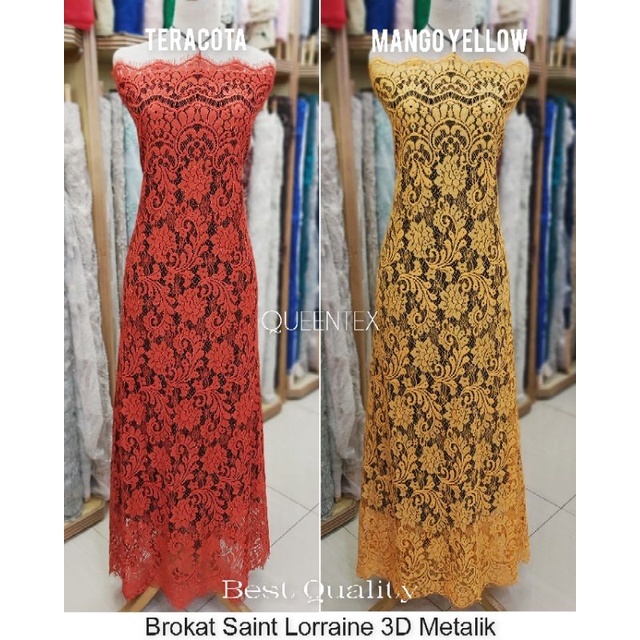 Brokat Semi Perancis Metalik SL Kain Kebaya/Dress(Perpanel 2,5m)