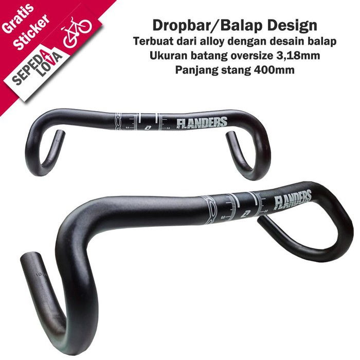 Handlebar Stang Sepeda Balap Fixie Dropbar Alloy Zoom Flanders OS
