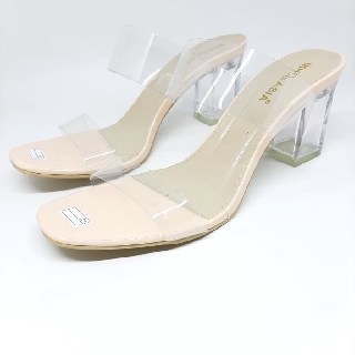  Sandal  Wanita Block Heels Kaca  Premium HT77 Shopee Indonesia