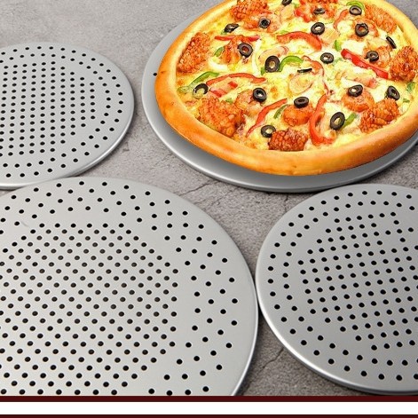 perforated pizza pan datar / loyang jaring bulat
