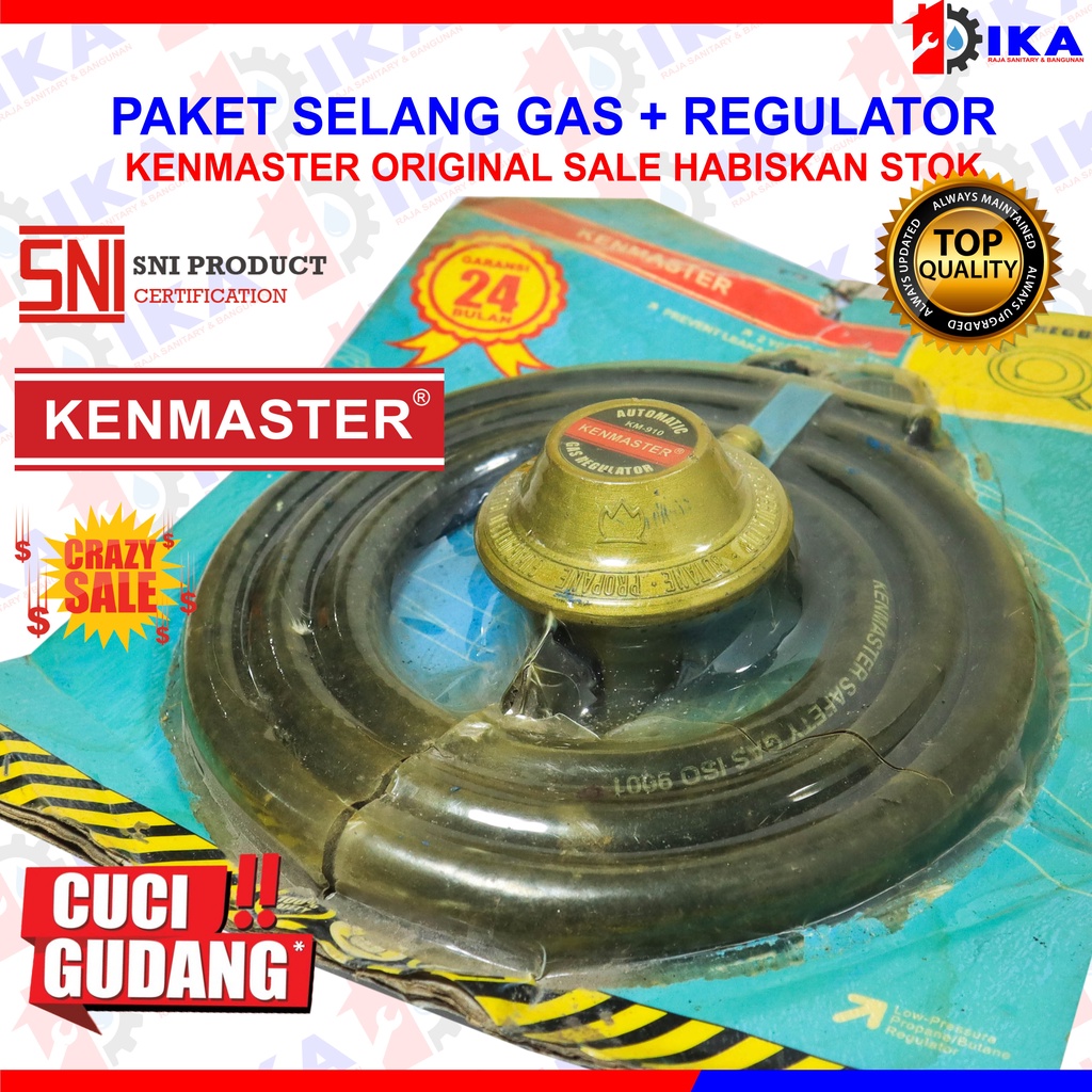 CRAZY SALE | OBRAL CUCI GUDANG Selang Gas Kenmaster Paket + Regulator