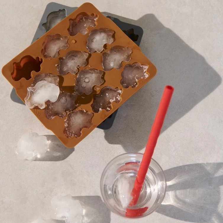 Liewood Sonny Ice Cube Tray 2 Pack - Cetakan Es Batu Karakter Dino Unik Lucu Minuman Ice Cube Animal Shaped