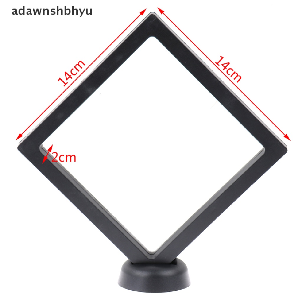 Adawnshbhyu Persegi 3D Melayang Perhiasan Koin Display Frame Holder Box Case w/Stand ID