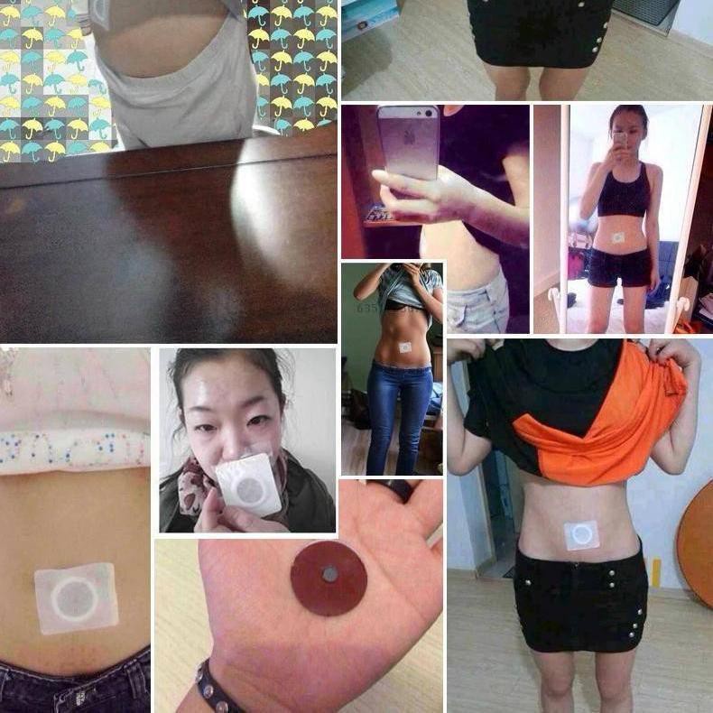 Pembakar Lemak menurunkan berat badan  Produk pelangsing roduk pelangsing badan 1box/10PCS Burn fat fast Belly Button Sticker Detox Magnet slimming stickers obat penurun berat badan wanita untuk pria