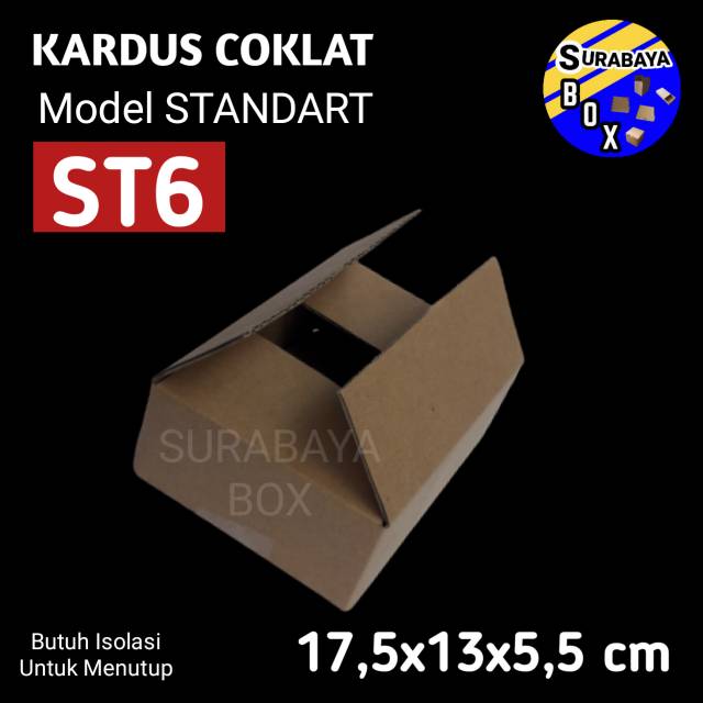 

KOTAK ST-6 COKLAT POLOS KARDUS ST6 KARTON BOX DUS PACKING HP AKSESORIS SEPATU
