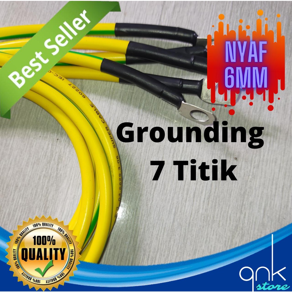 Kabel Grounding 7 Titik NYAF 6mm Kuning Hijau Kabel Negatif Kabel Massa