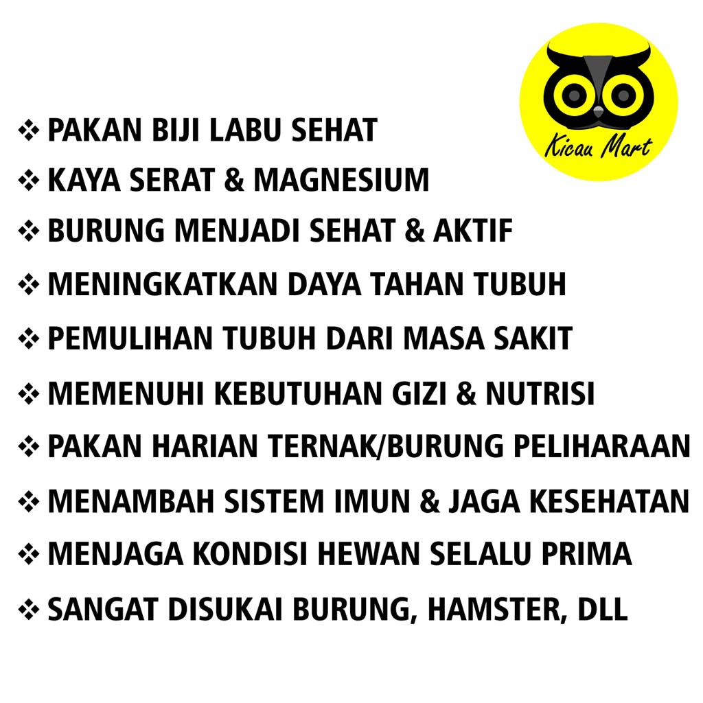 PUMPKIN SEED BIJI LABU IMPORT ORGANIC CEMILAN PAKAN BURUNG LOVEBIRD PARKIT KENARI PARROT PUMSRF