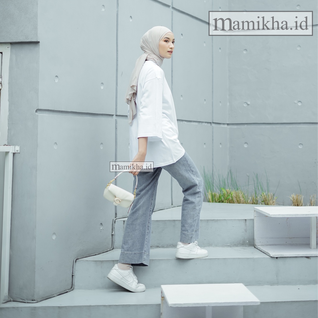 KAOS POLOS OVERSIZE WANITA TANGAN 3/4 BAJU OVERSIZED COTTON COMBED 24S BIG SIZE PREMIUM