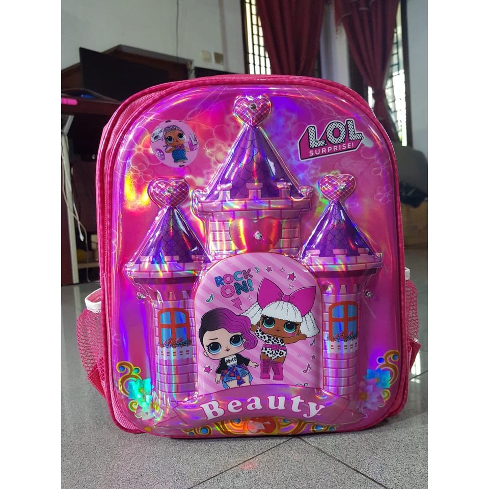 BANTING HARGA!!! 12pcs Tas Ransel Anak Embos LED [Baca Deskripsi!!!] LOL Hello Kitty Frozen Tayo Spiderman BumbleBee Robot Tas Anak Sekolah SD Termurah CAHAYA BUNDA SHOP