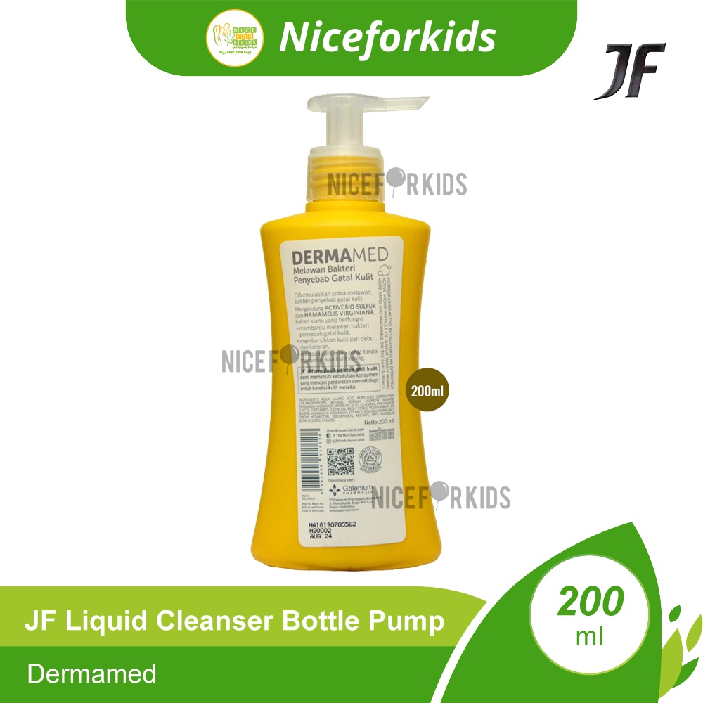 JF Derma Protect Liquid Cleanser Bottle 200 ml JF Sulfur Sabun Mandi Cair Kemasan Botol