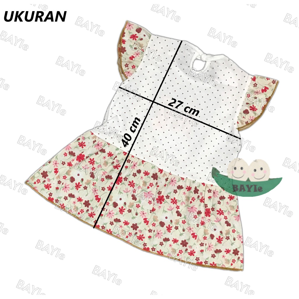 BAYIe - Baju bayi/Anak Perempuan Dress motif RABBIT BUNGA PLANET KIDS usia 0 -12 bulan /Pakaian anak