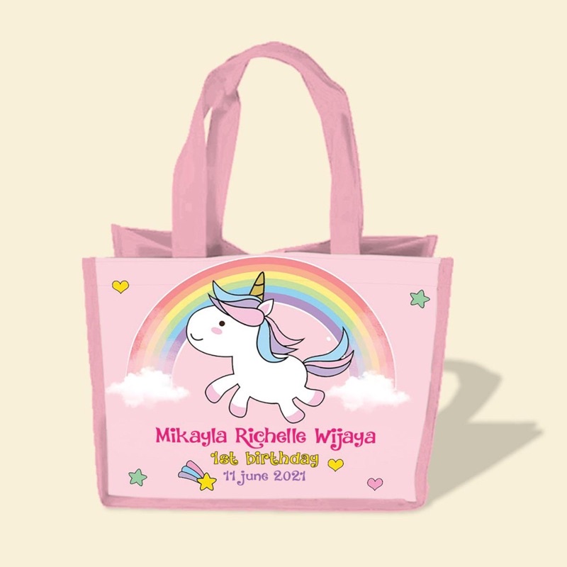 Tas Ulang Tahun Tas Souvenir Goodiebag Tas Bag Custom Foto Logo dan Nama-1