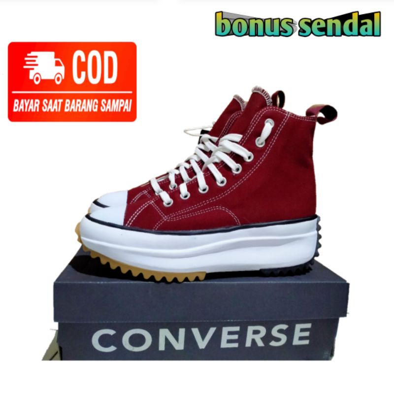 Sepatu Wanita Converse Run star hike jw anderson sneaker wedges hak tinggi quality premium