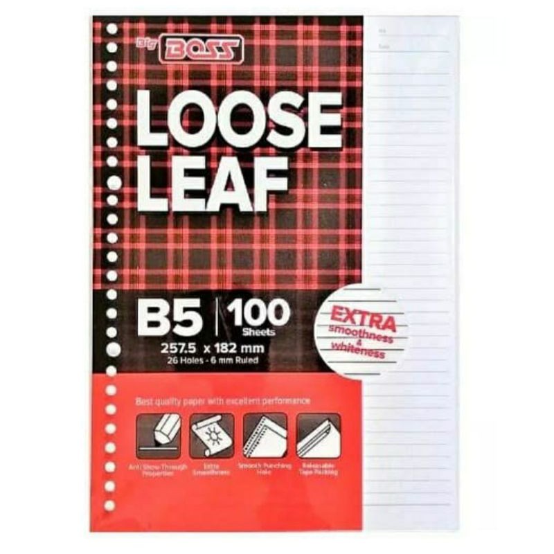 

LOOSE LEAF KERTAS FILE GARIS B5 100 LEMBAR