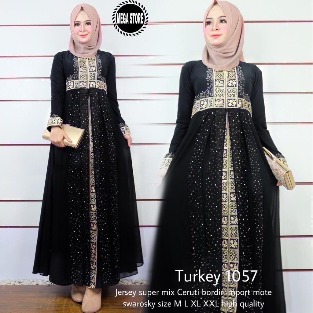 Abaya Turkey By Mega store Ori Berlabel Arabian dress gamis HQ fit M-XXL