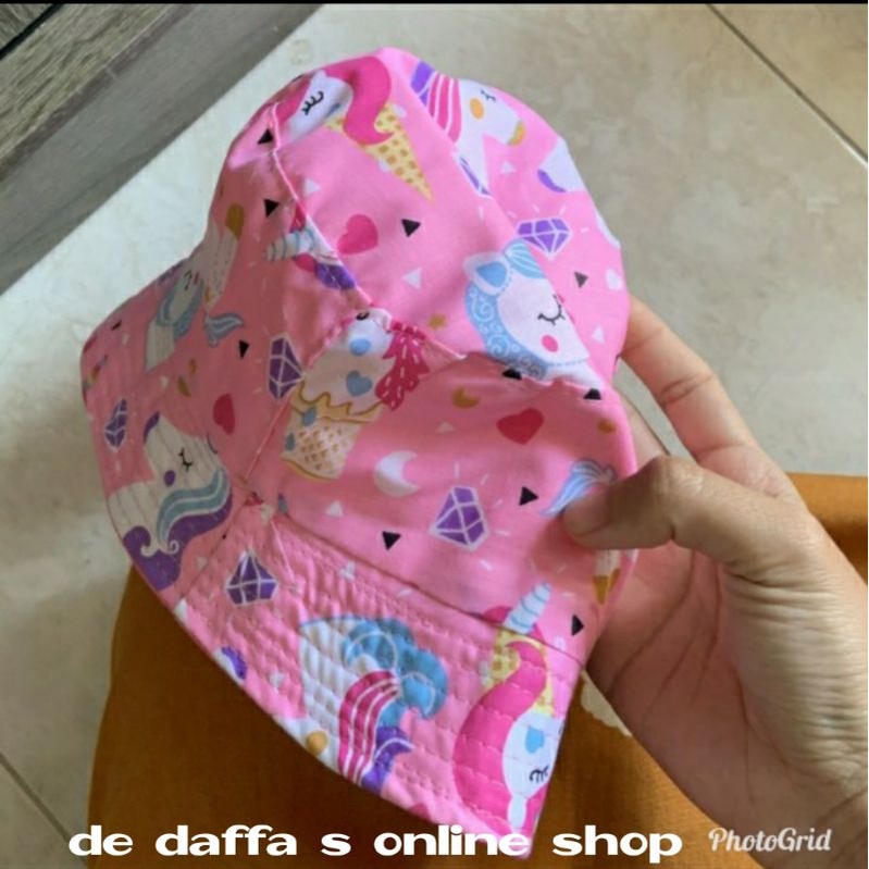 Topi bucket Hat Anak cewe Litle Pony pink