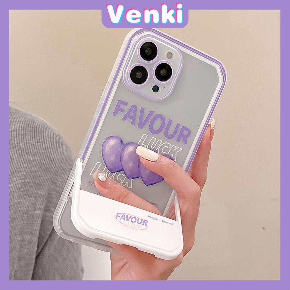 iPhone Case Acrylic Invisible Folding Stand Silicone Soft Case Airbag Shockproof Camera Cover Heart Cute Compatible For iPhone 11 Pro Max 13 Pro Max 12 Pro Max 7Plus xr XS Max