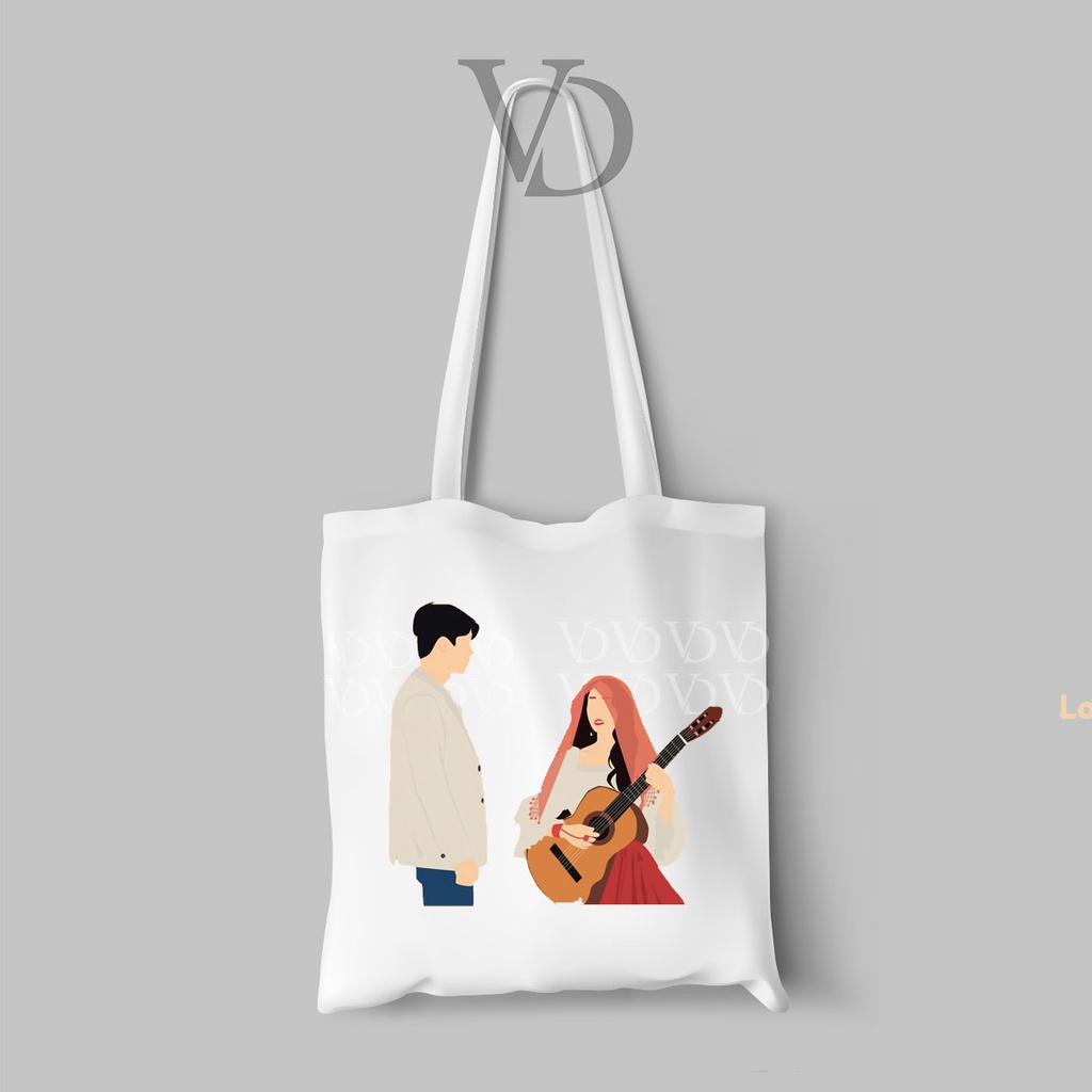 TOTE BAG BAHAN KANVAS MOTIF KOREAN MOVIE TERBARU / AESTHETIC TOTE BAG / TAS BELANJA korea