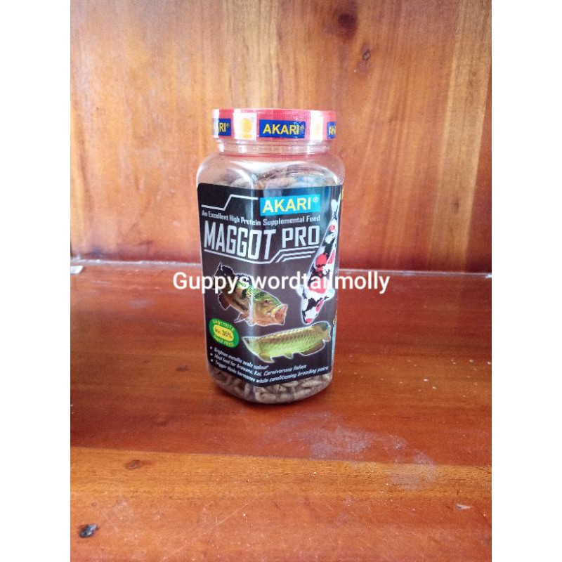 Akari Maggot Pro 130g Ulat Hongkong Pakan Koi Louhan Predator Arwana Oscar Channa