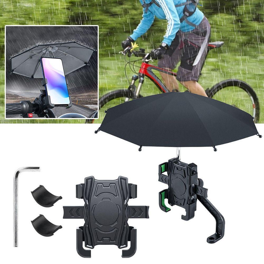 Populer Sepeda Phone Holder Hitam Motor Pelindung Matahari Navigasi Sepeda Payung Kecil