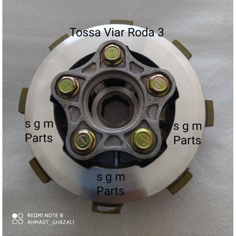 Rumah Kopling Set Tossa Viar Roda 3 200cc Kampas Lebar