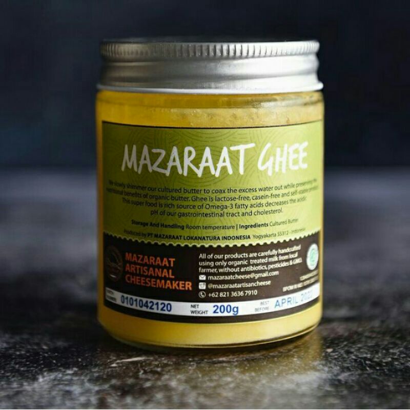 

GHEE MAZARAAT (ORGANIC GRASSFED GHEE) / LEMAK SEHAT MPASI / LEMAK BEBAS LAKTOSA